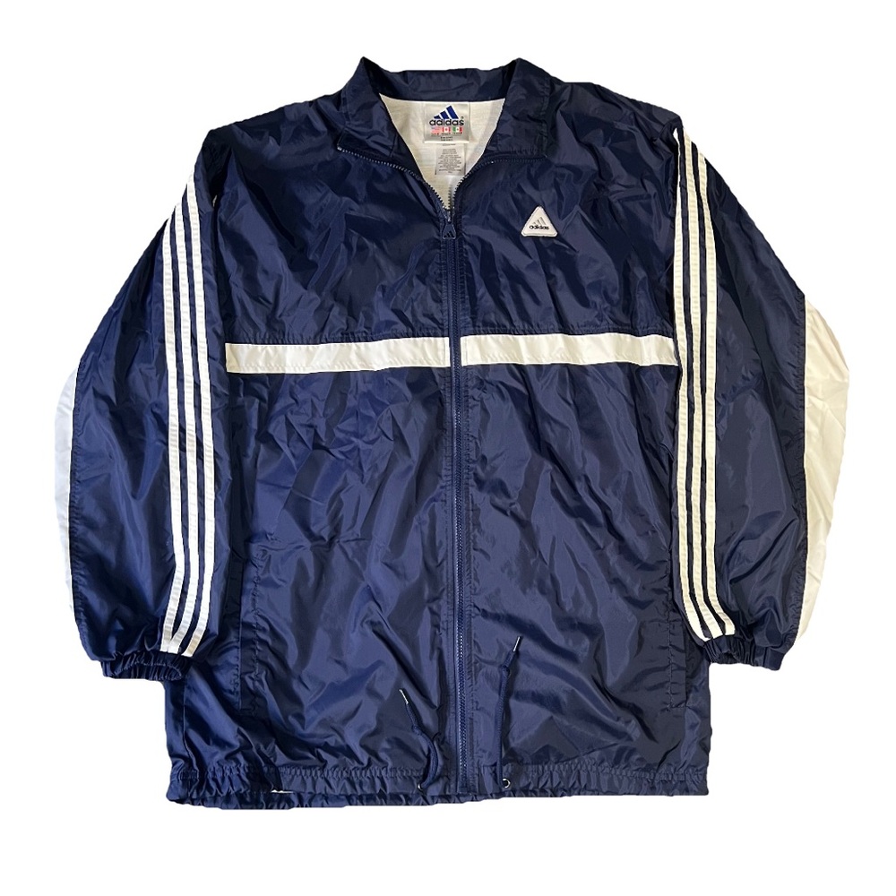 Vintage Y2K Adidas Men's Size S Blue/White Lightweight Full zip Track Jacket